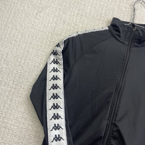 Kappa Black Track Jacket Omini Logo Tape Full Zip Retro Sportswear Women’s Sz S - Picture 4 of 14